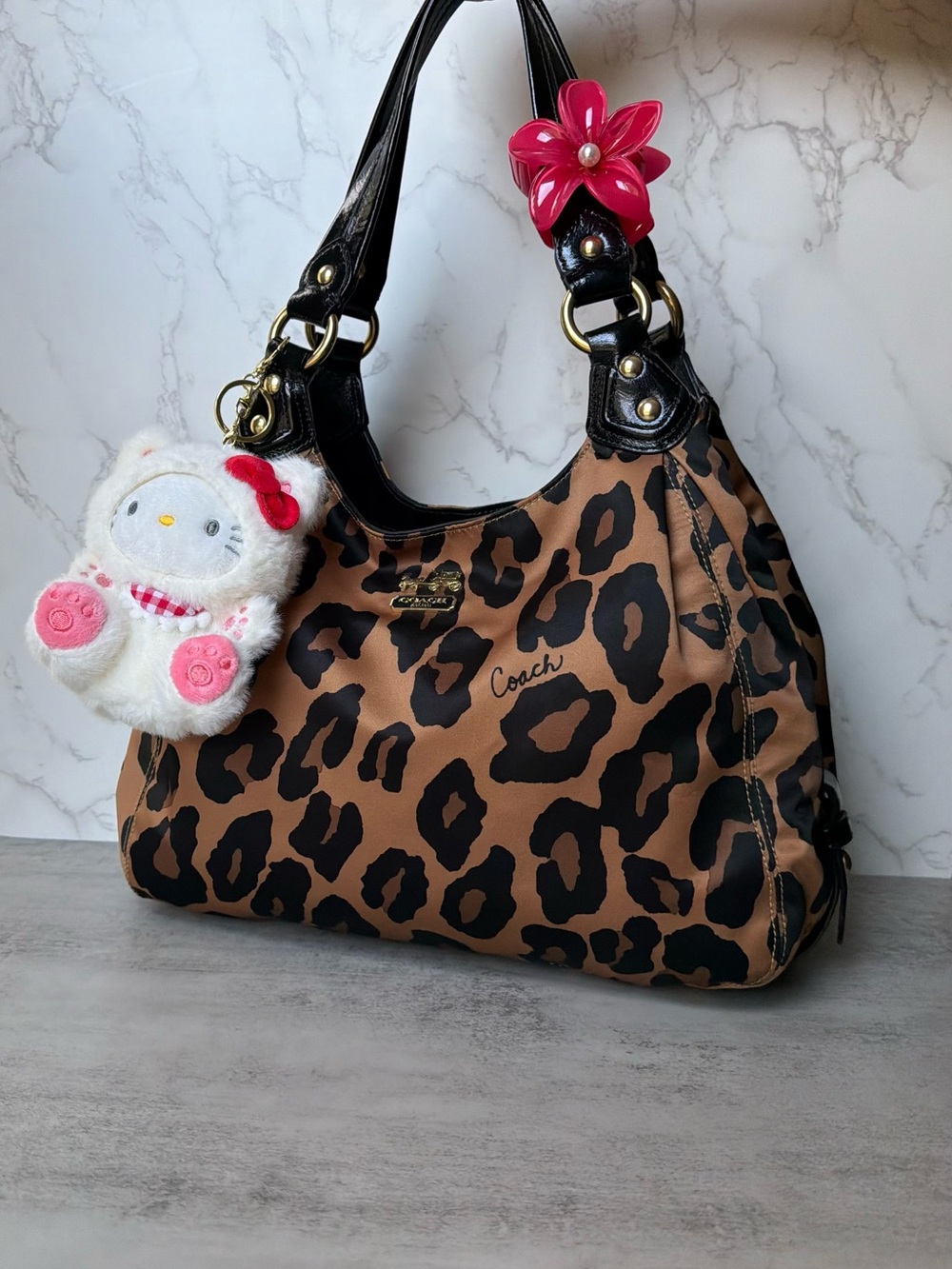 NWOT Coach Leopard Print Madison Hobo Bag - Picture 3 of 11